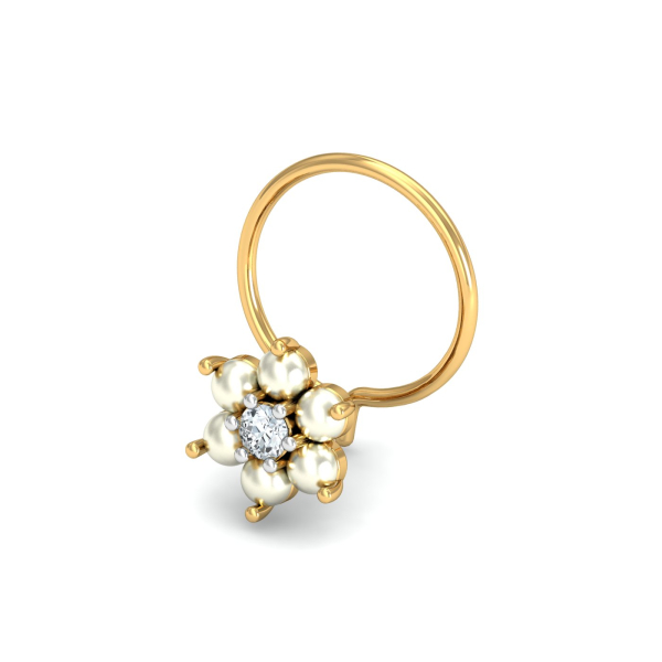 White Floret Nose Pin