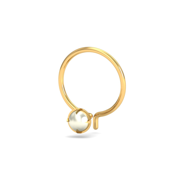 Ashen 3 mm Round Pearl Nose Pin