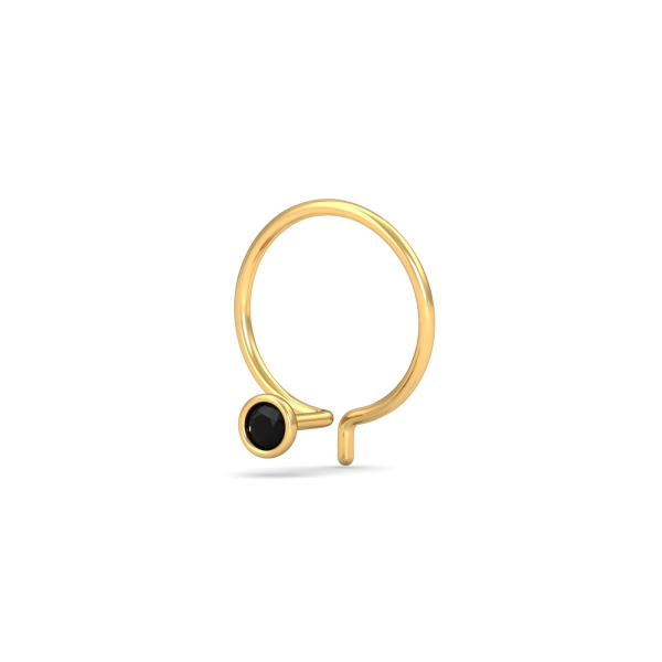 Bezel Black Diamond Nose Pin