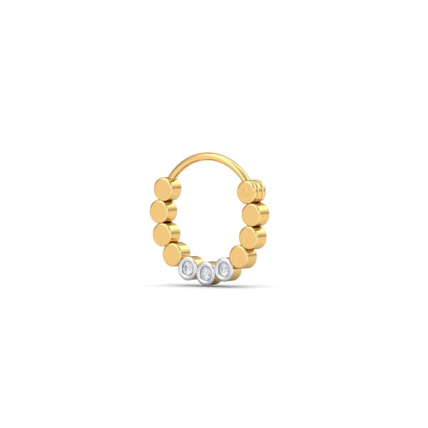 Geometric Diamond Septum Ring