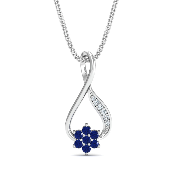 Twisty Loop Blue Sapphire Pendant