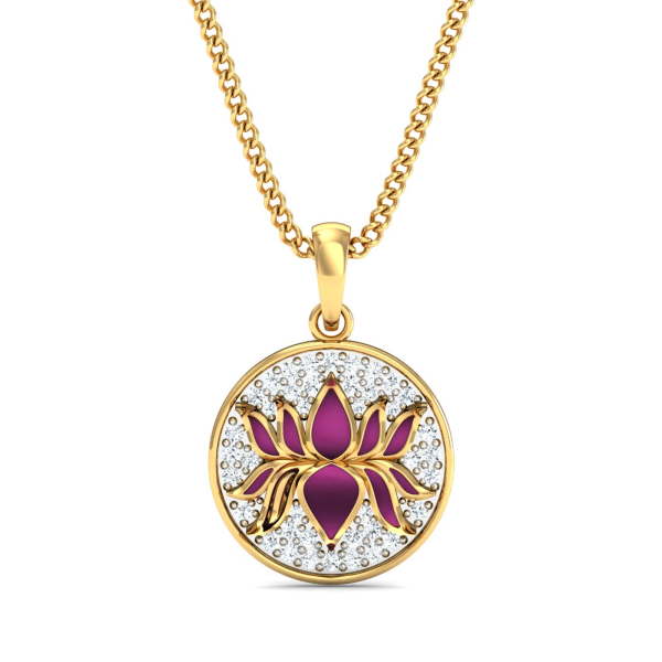 Lotus Enamel Pendant