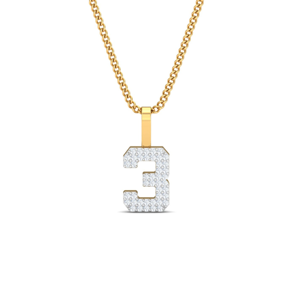 Number 3 Diamond Pendant