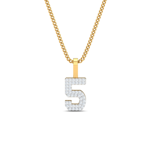 Number 5 Diamond Pendant