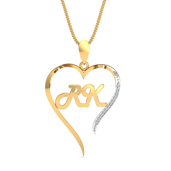 RK Initials Heart Pendant