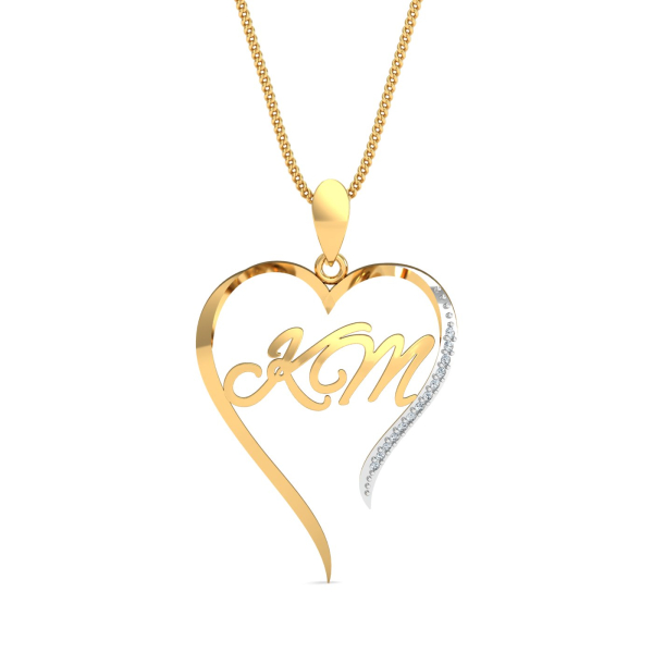 KCM Initials Heart Pendant