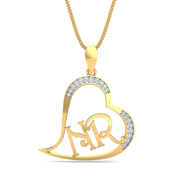 HR Initial Heart Pendant