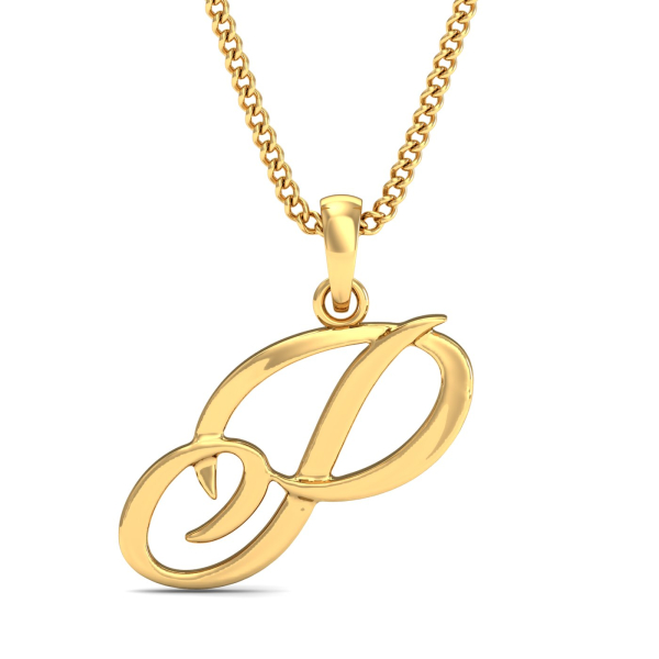 Cursive P Initial Pendant