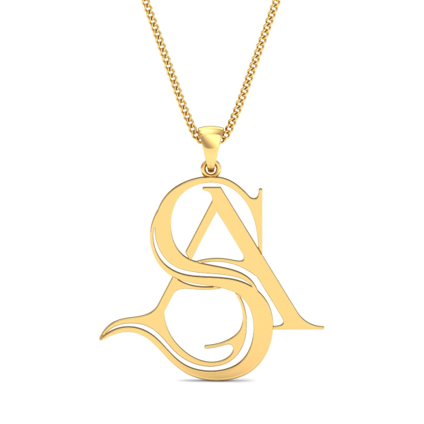 AS Initials Gold Pendant