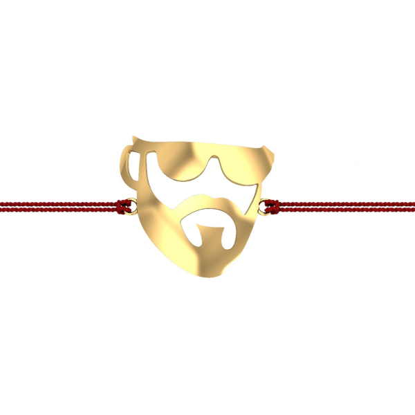 Bearded Dude Gold Rakhi Brooch