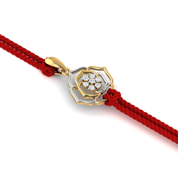 Rose shaped Diamond Rakhi cum Pendant