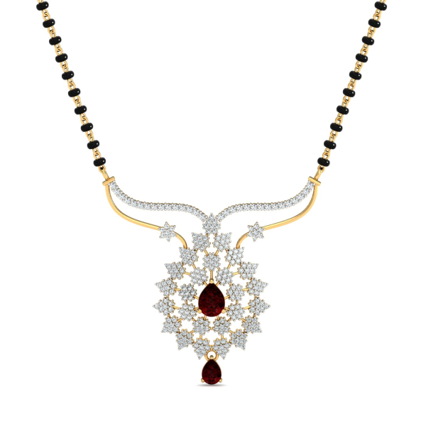 Surekha Red Garnet Mangalsutra
