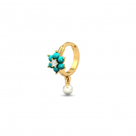 Anugrah Turquoise Pearl Nose Ring