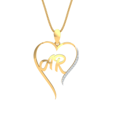 AR Initials Heart Pendant