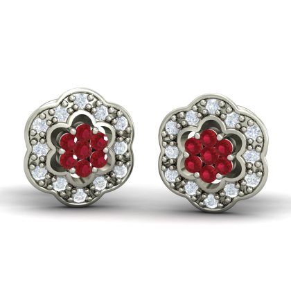Ruby Poise Stud Earrings