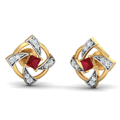 La Hélice Ruby Stud Earrings