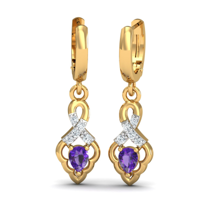 Mediaeval Amethyst Hoop Earrings