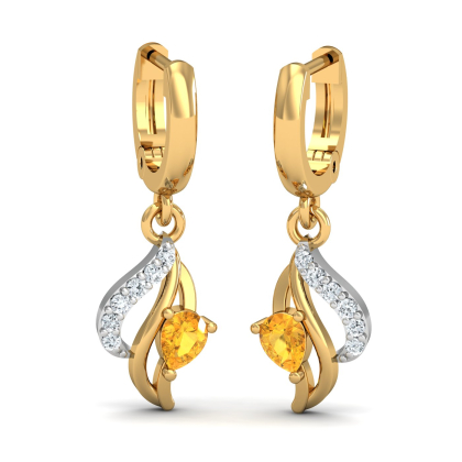 Chivalric Citrine Hoop Earrings