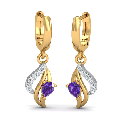 Chivalric Amethyst Hoop Earrings