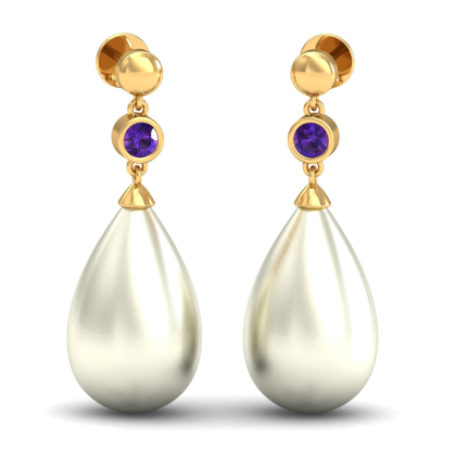 Epais Pearl Amethyst Earrings