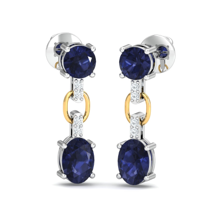 Blue Linked Earrings