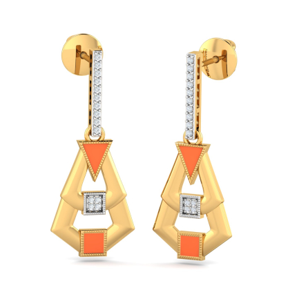 Cedar Enamel Dangle Earrings