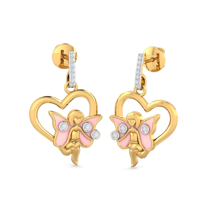 Cuper Heart Enamel Earrings