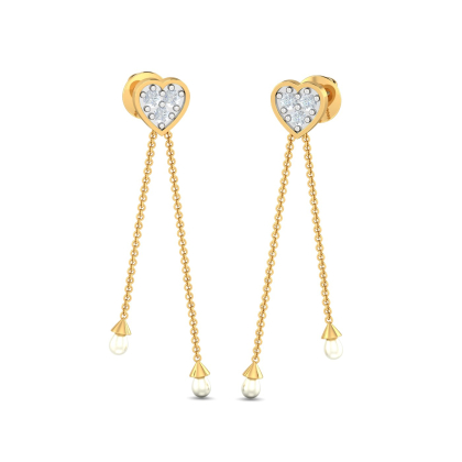 Esty Heart Pearl Earrings