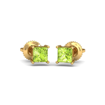 Tiny Square Peridot Earrings