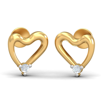 Cheerful Heart Gold Stud Earring