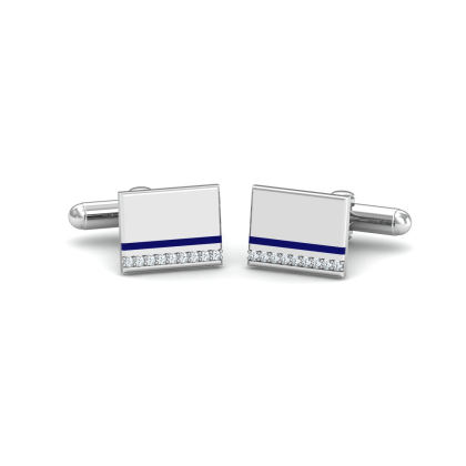 White Rectangular Cufflinks