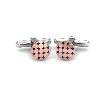 Round Pink Blue Cufflinks