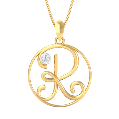 Artistic R Initials Pendant