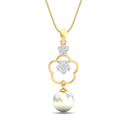 Floral Drop Pearl Pendant