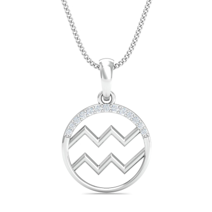 Aquarius Zodiac Gold Pendant