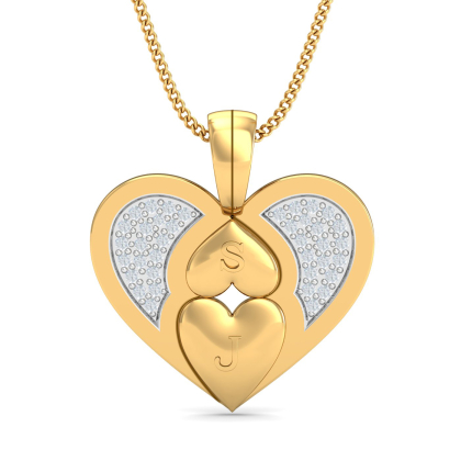 Detachable Initials Heart Pendant