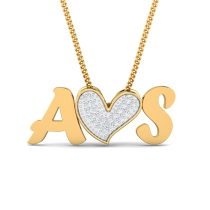 X❤X Initials Heart Pendant 