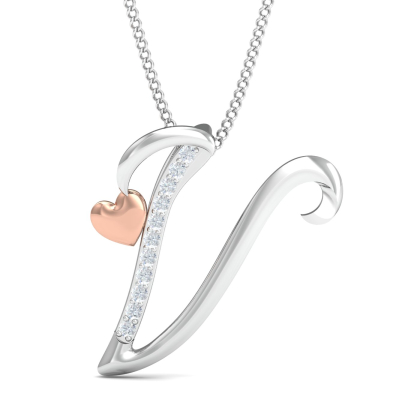 Love V 2 Tone Pendant