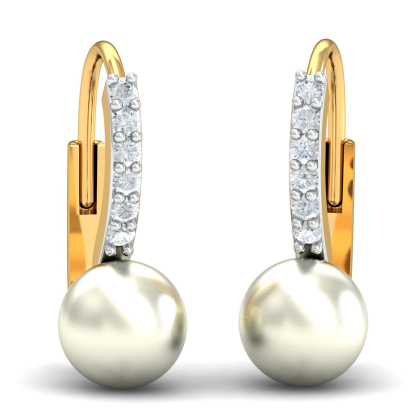 Ambit Pearl Hoop Earrings (18K-YG-SI-HI-RTS)