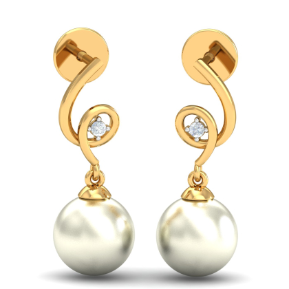 Mabel Pearl Earrings (18K-YG-SI-HI-RTS)