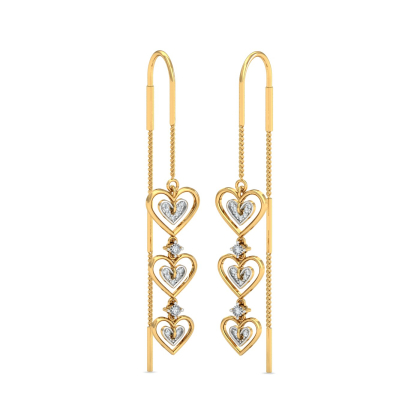 Layered Heart Sui Dhaga Earrings