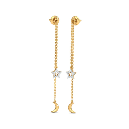 Moon-Star Jacket Earrings