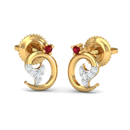 Fishtail Kids Earrings (18K-YG-SI-HI-RTS)