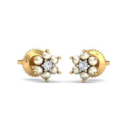 White Floret Stud Earrings