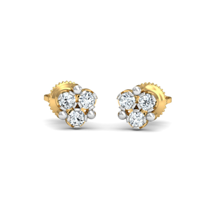 Ailani 3-Diamond Earrings (18K-YG-SI-HI-RTS)