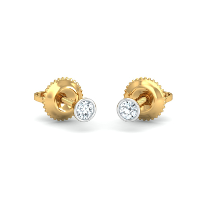 Bezel 8 Cent Ear Studs