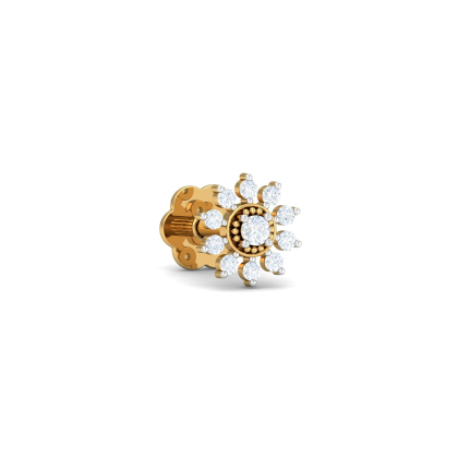 Suru L Nose Stud (14K-YG-SI-HI-RTS)