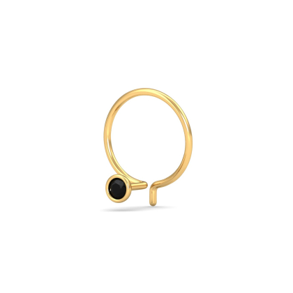 Bezel Black Diamond Nose Pin