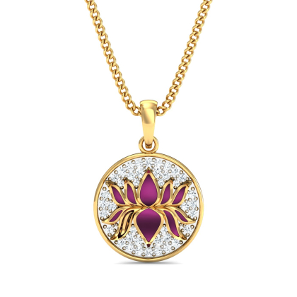 Lotus Enamel Pendant