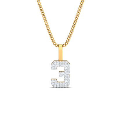 Number 3 Diamond Pendant